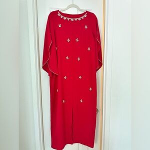 Elegant Red Dress with Embellishments